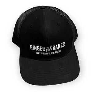 Ginger and Baker Fort Collins Colorado Black & White Trucker Hat